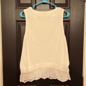 Summer Sweater Tank with Eyelet Detail LOFT